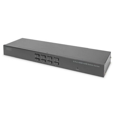DIGITUS KVM Prekidač, 19", 8 portova, HDMI, crna